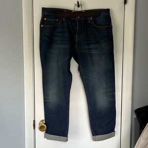Classic Levi’s!  Button fly and cuffed